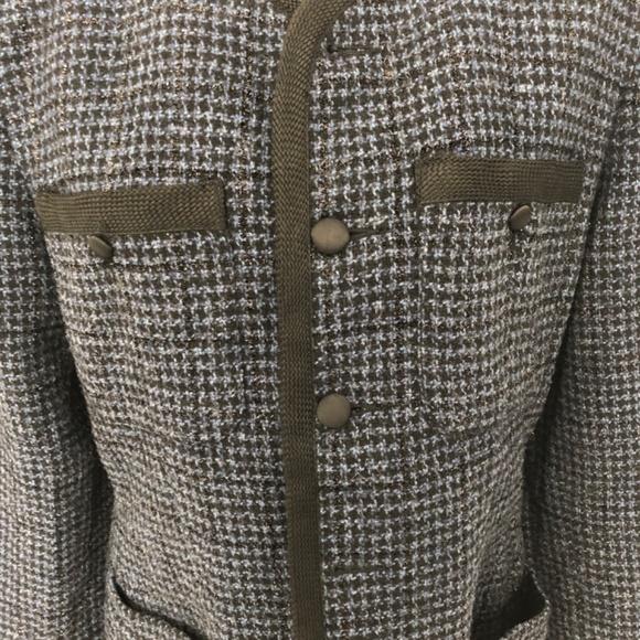 Liz Wear Vintage Navy Black Houndstooth Jacket/Blazer - Picture 3 of 15